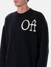 Off-White Bookish shared knit crewneck sweater with jacquard logo -  | Spazio Pritelli