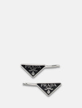 Prada metal hair clip with logo -  | Spazio Pritelli