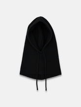 Cappuccio in maglia nera con logo Prada -  | Spazio Pritelli