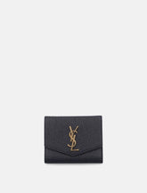 Saint Laurent Uptown compact wallet in grain de poudre leather -  | Spazio Pritelli
