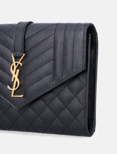 Saint Laurent Envelope Flap Pouch in mix matelassé grain de poudre leather -  | Spazio Pritelli