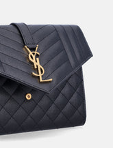 Saint Laurent Envelope Flap Pouch in mix matelassé grain de poudre leather -  | Spazio Pritelli
