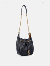 Saint Laurent black leather supple bucket bag with chain -  | Spazio Pritelli