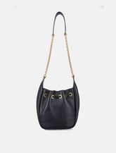 Saint Laurent black leather supple bucket bag with chain -  | Spazio Pritelli
