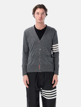 Thom Browne wool 4-Bar V-neck cardigan -  | Spazio Pritelli