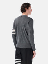 Thom Browne wool 4-Bar V-neck cardigan -  | Spazio Pritelli