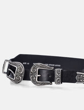 Cintura Golden Goose nera in pelle lavata con doppia fibbia -  | Spazio Pritelli