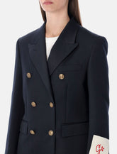Golden Goose dark blue double-breasted blazer with gold buttons -  | Spazio Pritelli