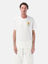 T-shirt Bianca Casablanca con stampa L’Arche in Lime e Giallo -  | Spazio Pritelli