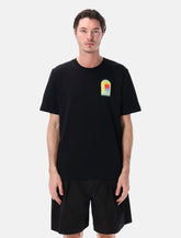 T-shirt Nera Casablanca con stampa L’Arche in Lime e Giallo -  | Spazio Pritelli