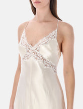 Alberta Ferretti satin dress with lace inserts -  | Spazio Pritelli