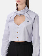 Vivienne Westwood Cut Off Heart Shirt Light Blue Stripes Tailored -  | Spazio Pritelli
