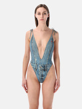 Diesel Kinsley-Dnm denim-effect deep V swimsuit -  | Spazio Pritelli
