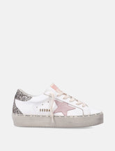 Sneakers da donna Golden Goose Hi Star in pelle bianca e rosa con glitter -  | Spazio Pritelli