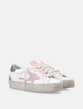 Sneakers da donna Golden Goose Hi Star in pelle bianca e rosa con glitter -  | Spazio Pritelli
