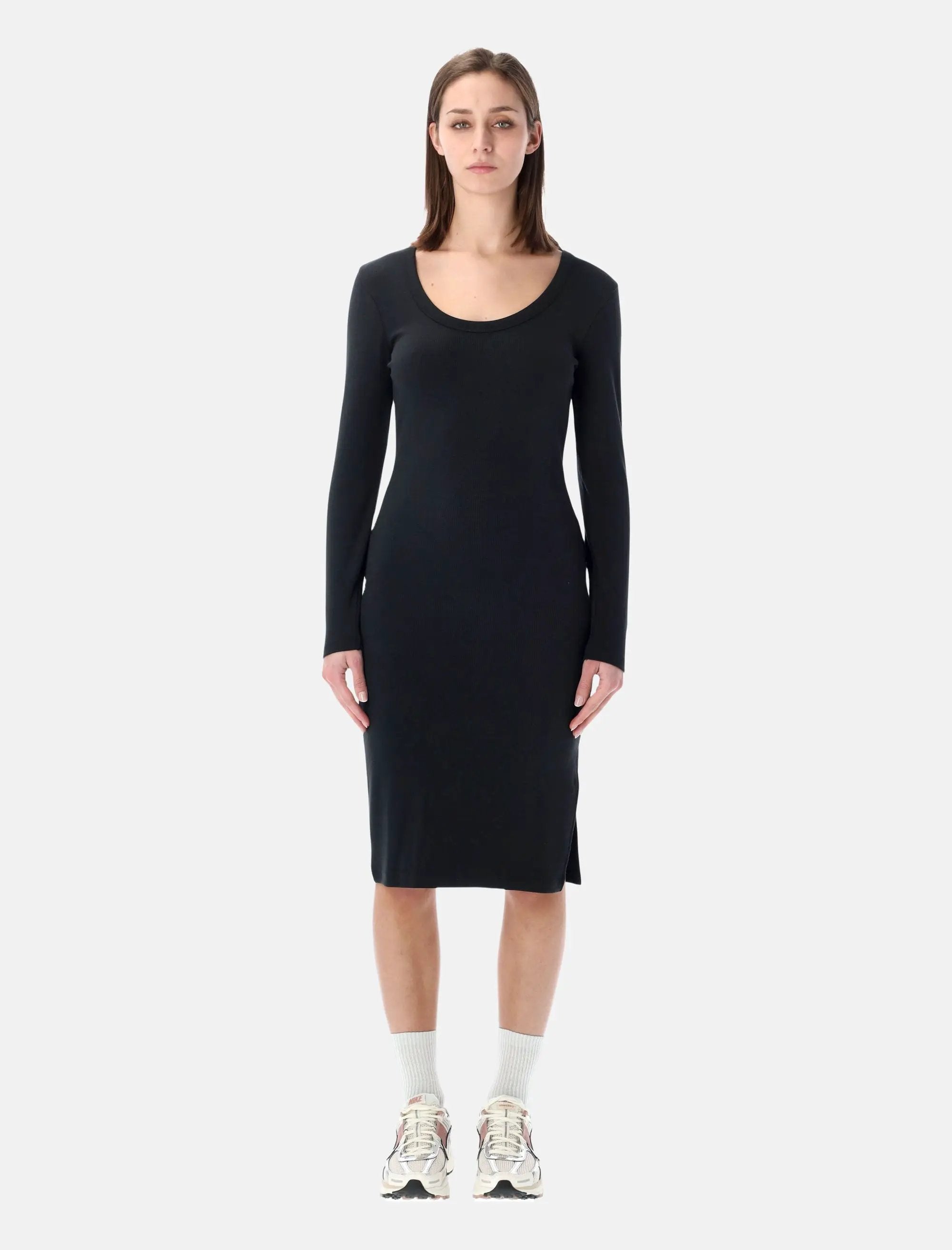 ribbed nike dress Nike Sportswear Chill Knit Women's Tight Long-Sleeve Midi Mini-Rib Dress