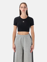 Adidas Originals black Essentials ribbed cropped t-shirt -  | Spazio Pritelli