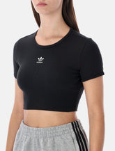 Adidas Originals black Essentials ribbed cropped t-shirt -  | Spazio Pritelli