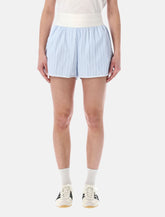 Shorts in popeline rigati vita alta di Adidas Originals -  | Spazio Pritelli