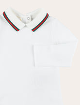 Gucci Web collar long sleeve bodysuit for newborn -  | Spazio Pritelli