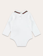 Gucci Web collar long sleeve bodysuit for newborn -  | Spazio Pritelli