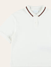 Polo da bambina Gucci in cotone piqué con dettaglio Web -  | Spazio Pritelli