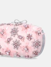 Self-Portrait pink Satin Floral Crystal clutch -  | Spazio Pritelli
