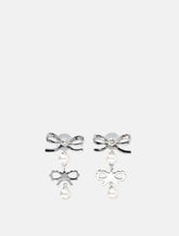 Self-Portrait Double Bow Pearl earrings -  | Spazio Pritelli