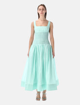 Self-Portrait mint ramie midi dress with wide skirt -  | Spazio Pritelli