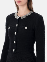 Self-Portrait black crystal trim cardigan -  | Spazio Pritelli