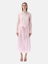 Self-Portrait pink pleated georgette midi dress -  | Spazio Pritelli