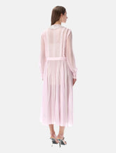 Self-Portrait pink pleated georgette midi dress -  | Spazio Pritelli