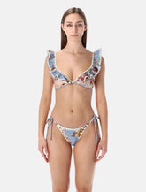 Zimmermann floral ruffled triangle bikini top -  | Spazio Pritelli