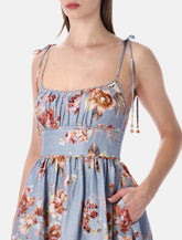 Zimmermann Awaken Picnic chambray floral midi dress -  | Spazio Pritelli