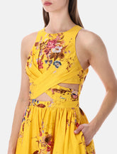 Zimmermann Patience mustard floral midi dress -  | Spazio Pritelli