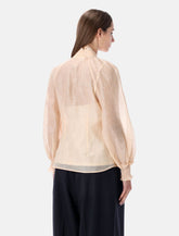 Zimmermann Rebellion peach silk-linen blouse -  | Spazio Pritelli
