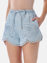 Zimmermann Daylight embroidered denim shorts -  | Spazio Pritelli