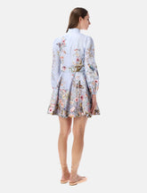 Zimmermann Rebellion blue floral buttoned mini dress -  | Spazio Pritelli