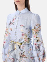 Zimmermann Rebellion blue floral buttoned mini dress -  | Spazio Pritelli