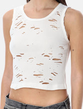 Tank top bianco distressed R13 -  | Spazio Pritelli