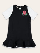MARNI Vestito Jersey Ricamo Rosa Nero Con Maniche Bianche -  | Spazio Pritelli