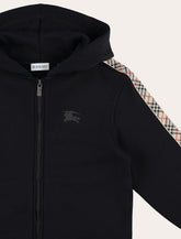 Burberry cotton hoodie with Check trims for kids -  | Spazio Pritelli