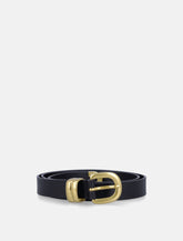 Zoilo Leather Belt with Gold Buckle -  | Spazio Pritelli