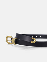 Zoilo Leather Belt with Gold Buckle -  | Spazio Pritelli