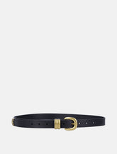 Zoilo Leather Belt with Gold Buckle -  | Spazio Pritelli