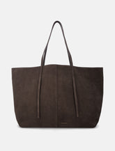 Abilla Oversized Leather Tote Bag in suede -  | Spazio Pritelli