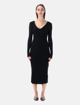 James Perse cotton and cashmere rib V-neck dress -  | Spazio Pritelli