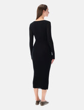 James Perse cotton and cashmere rib V-neck dress -  | Spazio Pritelli