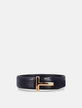 Tom Ford cintura in pelle stampa coccodrillo con fibbia T oro -  | Spazio Pritelli