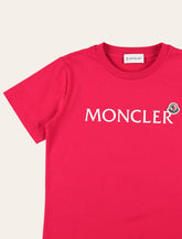 MONCLER Logo Tee for Boys Kids Pink Colorway Short Sleeve Junior -  | Spazio Pritelli